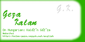 geza kalan business card